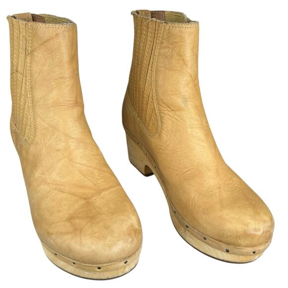 Frye Women’s Millie Distressed Brown Leather Clog Boot Size US 6.5 - Picture 5 of 11